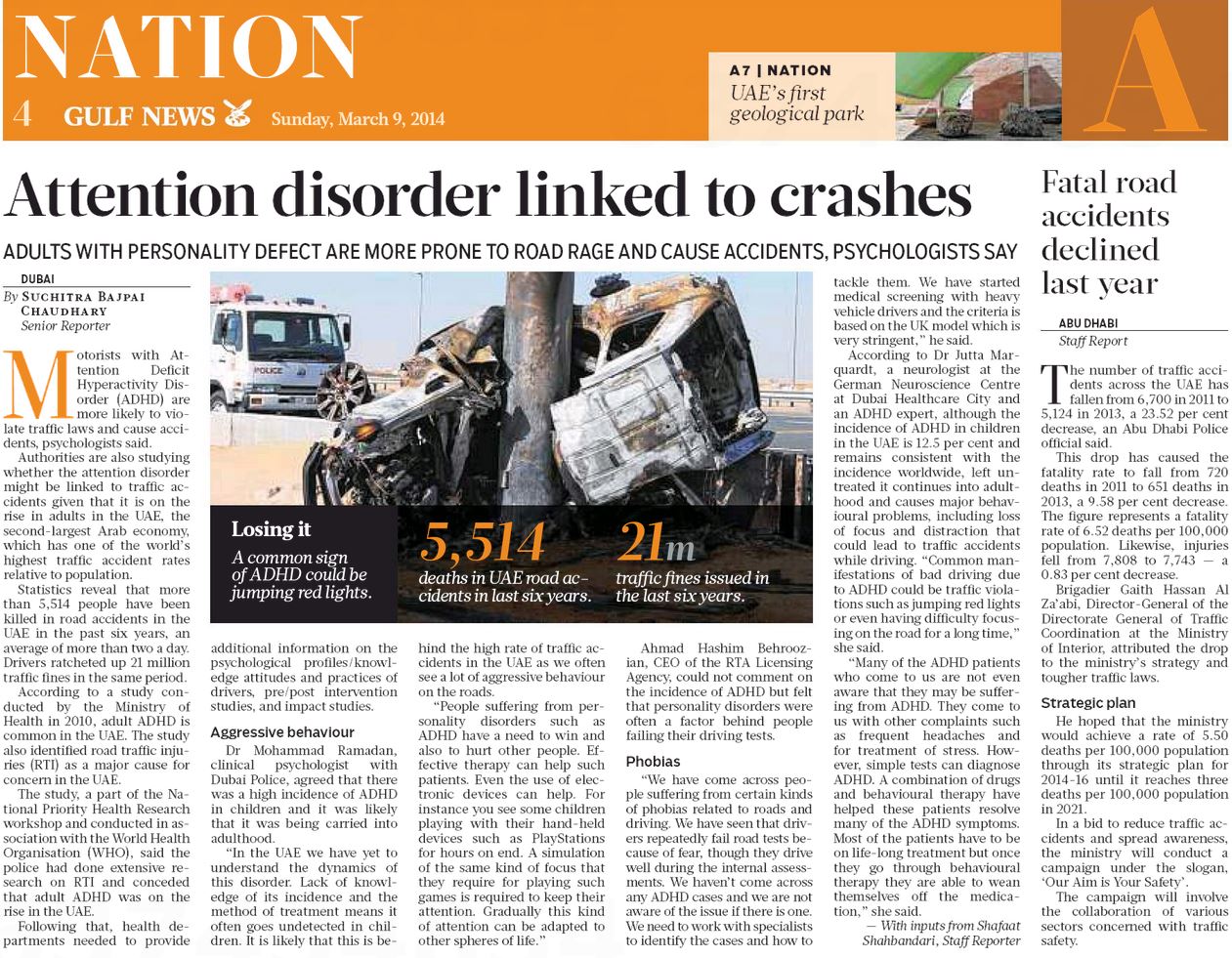 Gulf News: ADHD blamed for bad driving in the UAE