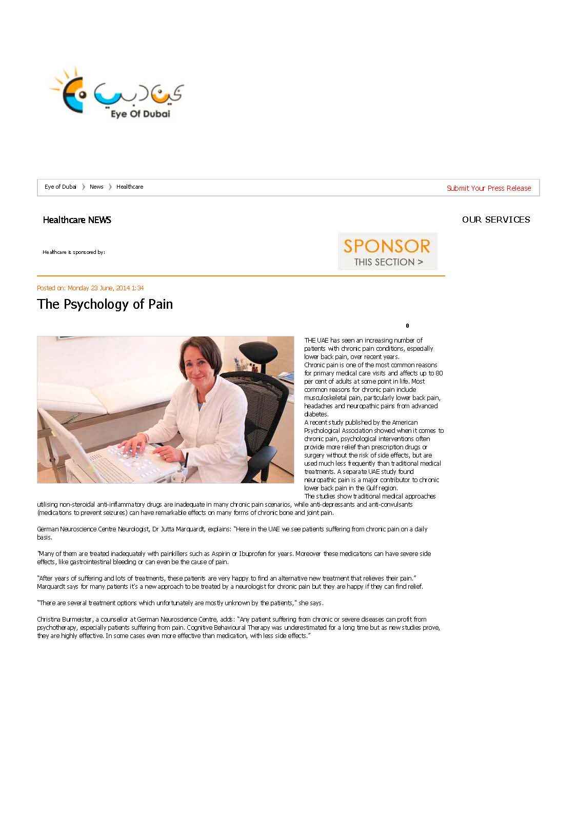 chronic Pain Eye Dubai