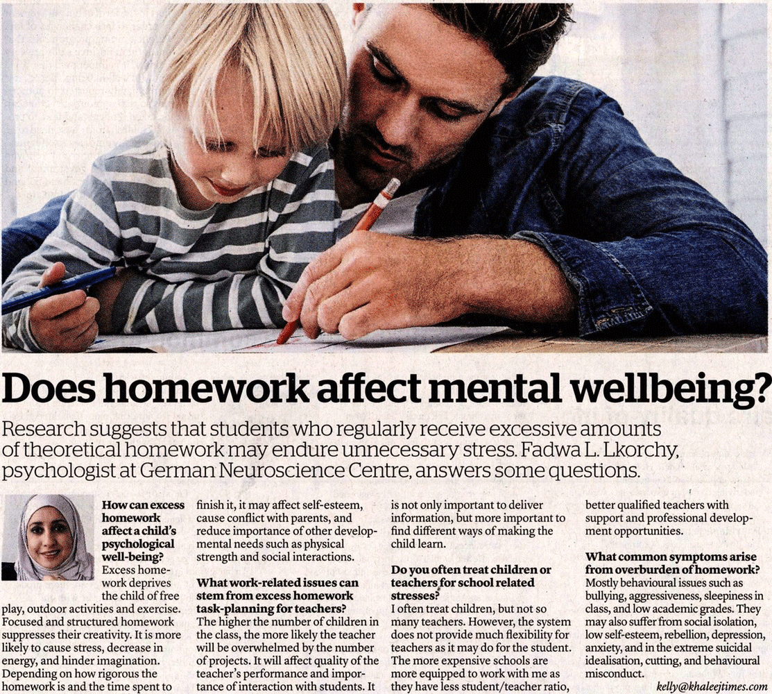 homework affect on mental health