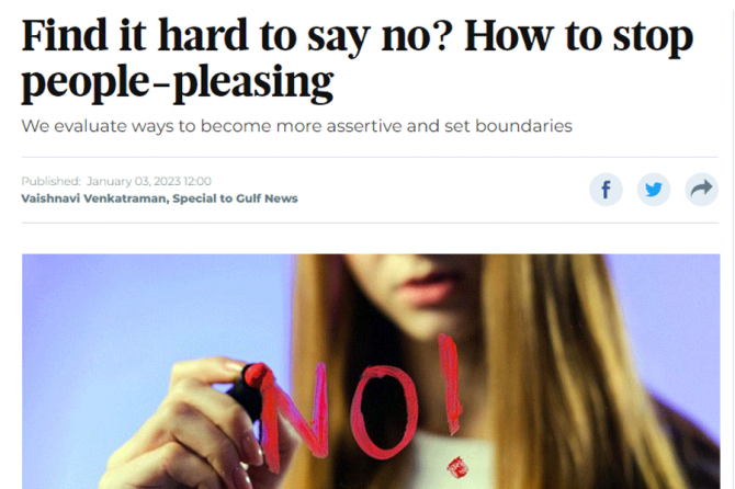 Find it hard to say no? Dubai Psychologist, Dr. Noor, talks to Gulf News
